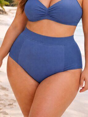 NWT Swim by Cacique High Waist Swimsuit Bottoms Blue Women's Size 28 H10622